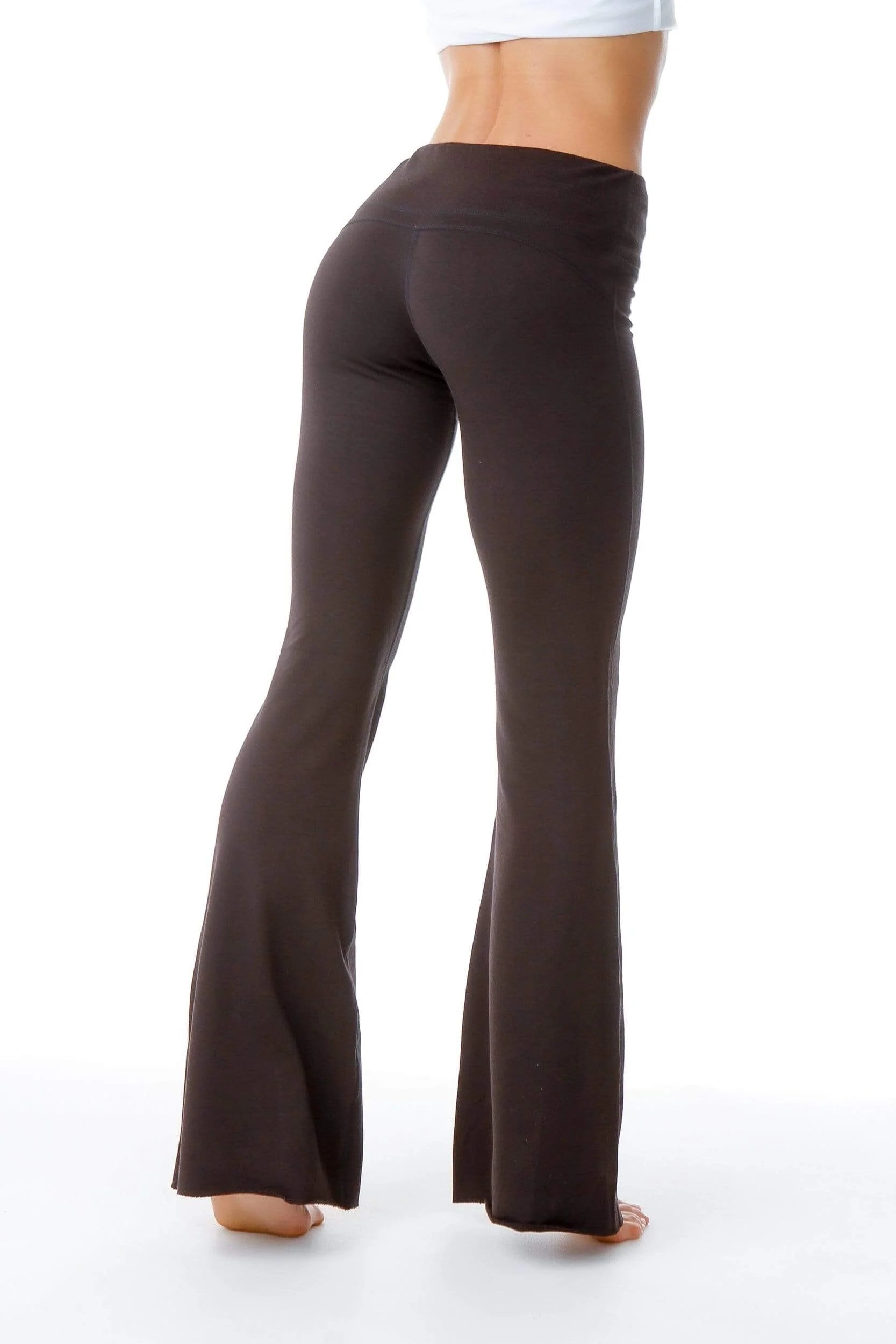 Solid Color Micro Lah Wide Leg Printed Womens Yoga Boot Cut Pants