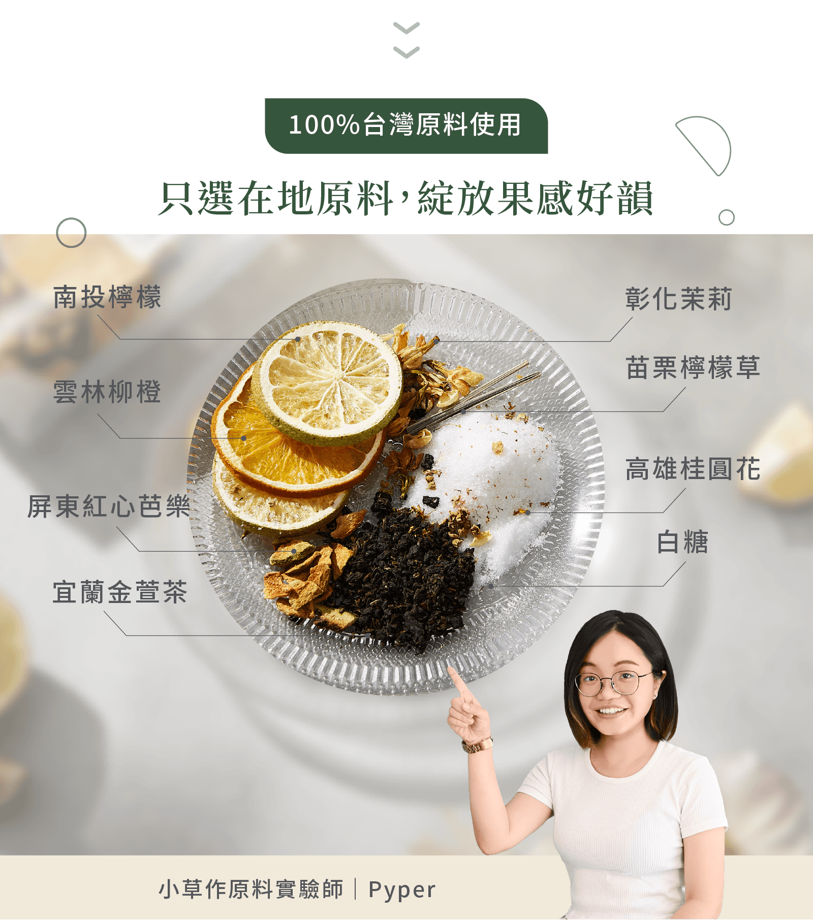 100%台灣原料製成的果茶酒香料包