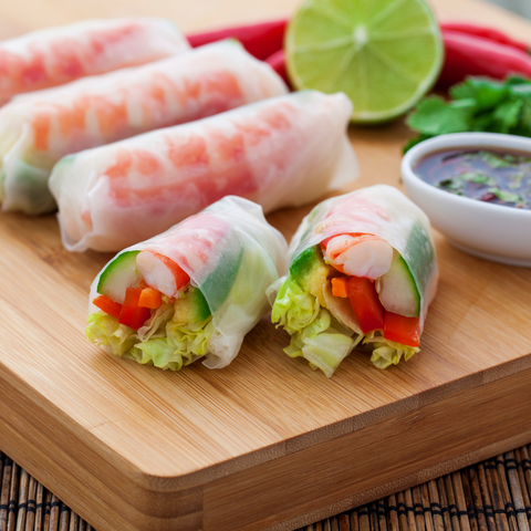 Fresh rice paper rolls