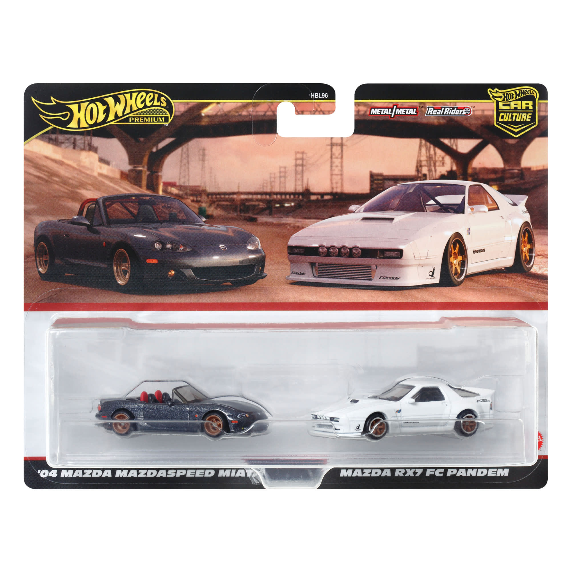 Hot Wheels Premium Car Culture 2-Pack - '04 Mazda Mazdaspeed Miata & Mazda RX7 FC Pandem