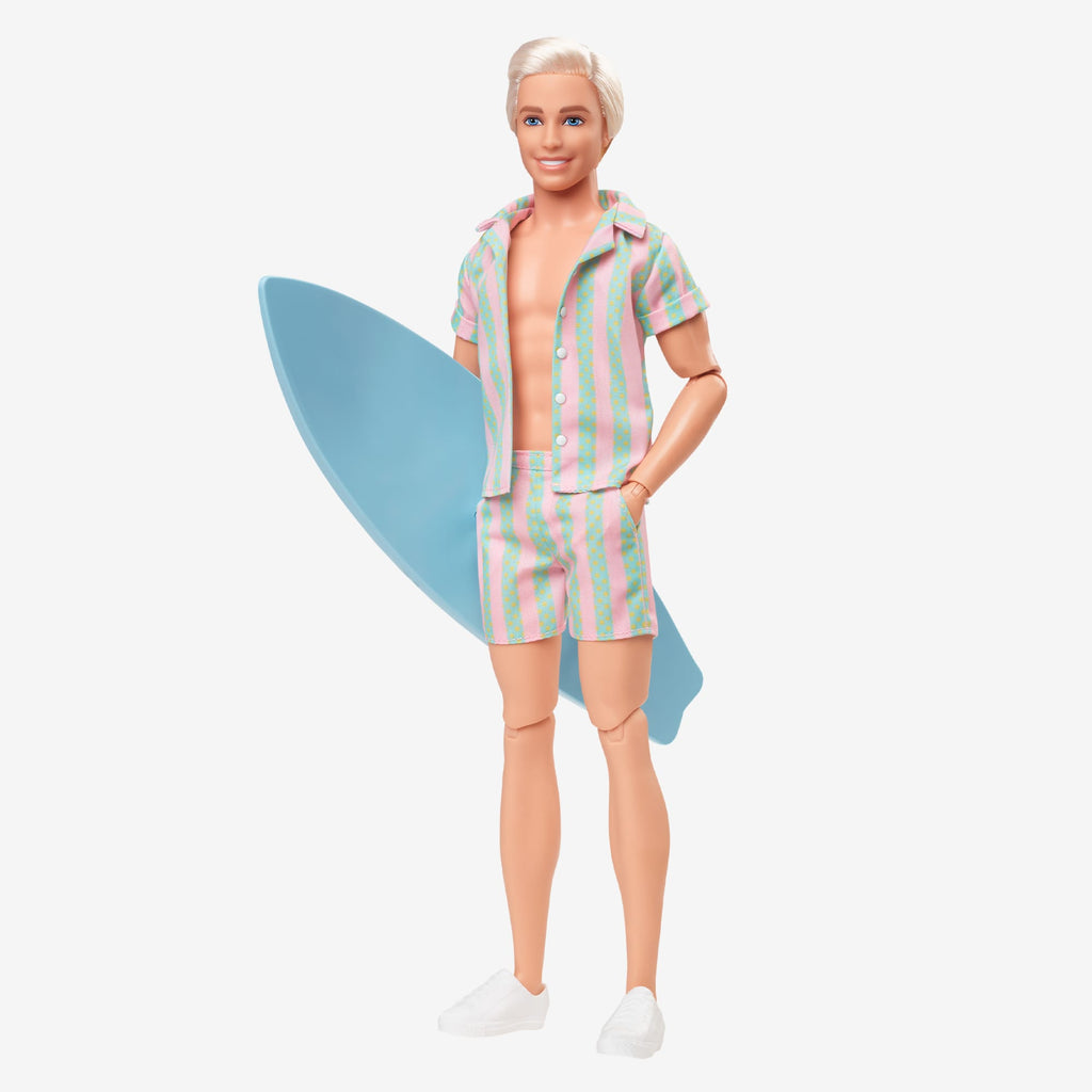 Ken Doll Wearing Pastel Striped Beach Matching Set – Barbie The Movie ...