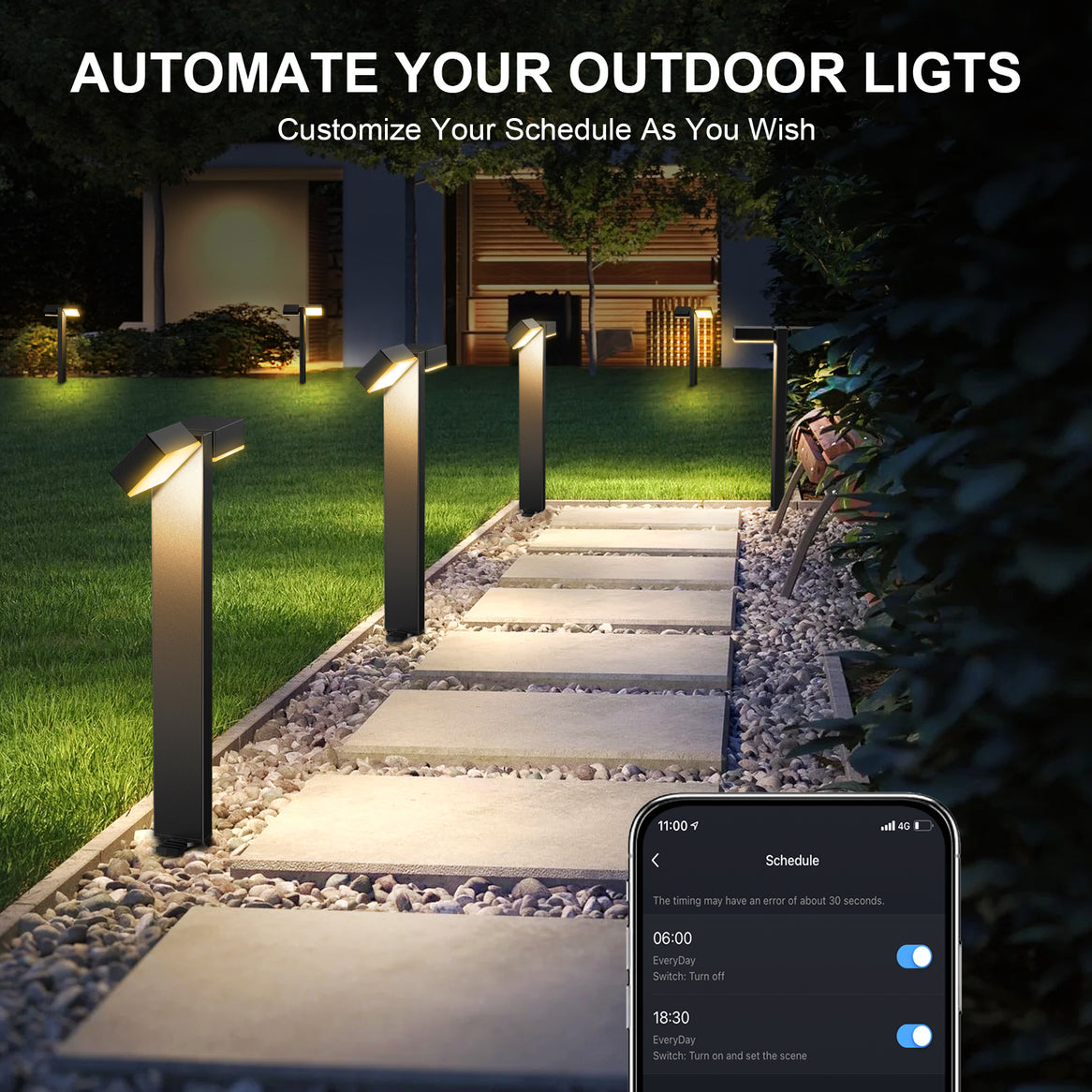 LUYE Low Voltage Torch Landscape Lights Wired Flickering Flames Torches Pathway Lights 12V Outdoor Torch Lighting with Connector Waterproof Landscape - 1