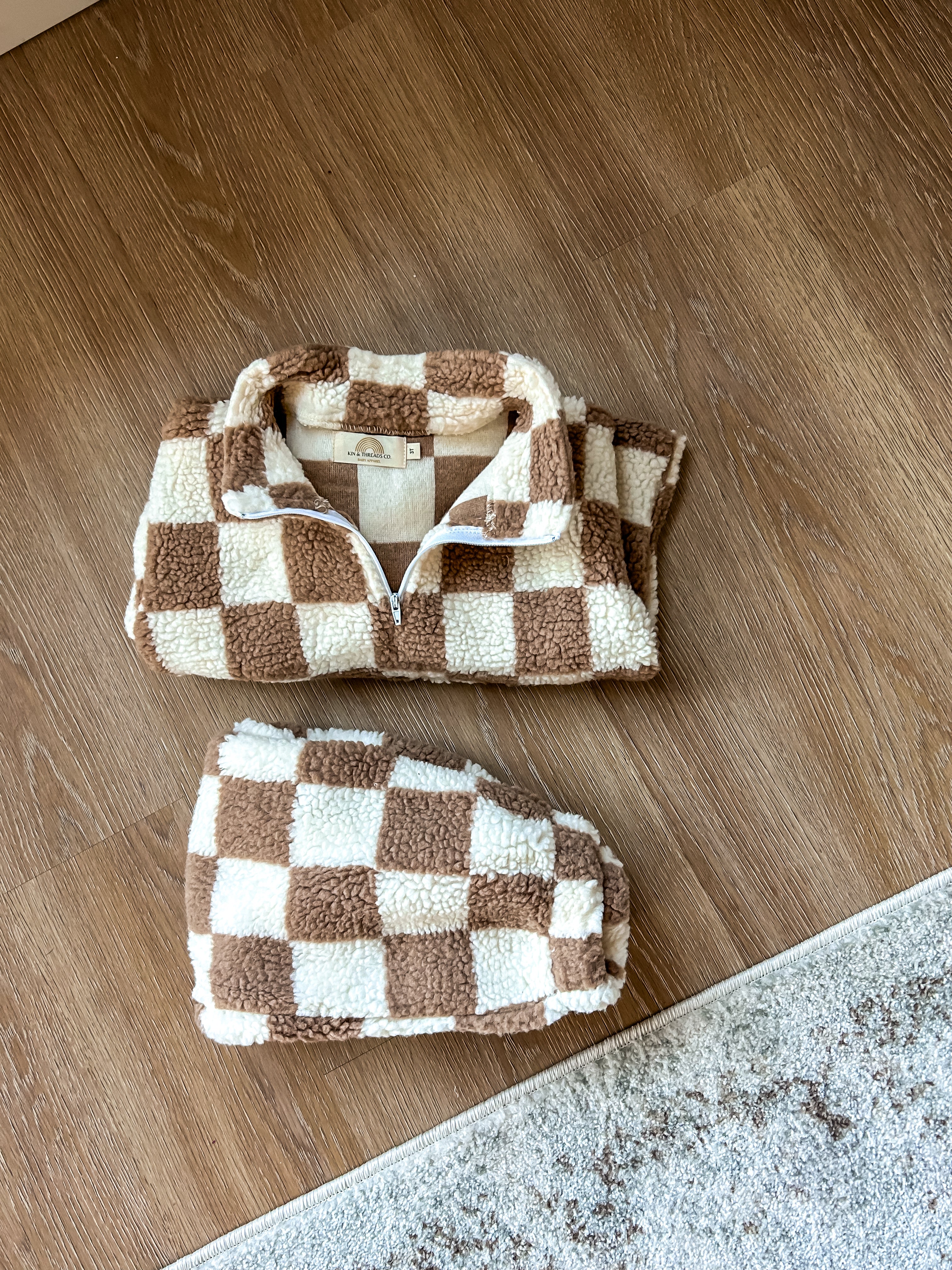 Coco Checkered Fleece Set