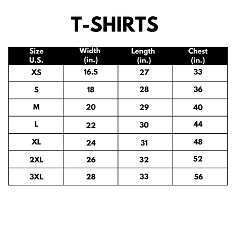 Sizing Charts – Sincerely, An Introvert
