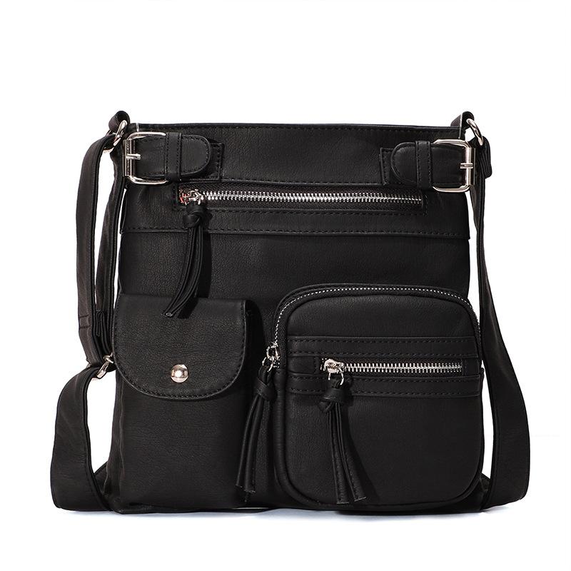 Multi-Pocket Crossbody Bag Soft Leather Shoulder Purse Bag - menzessential