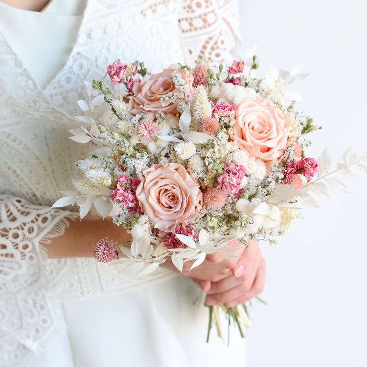 Bouquet de mariée en fleurs séchées Idylle | Instant Candide