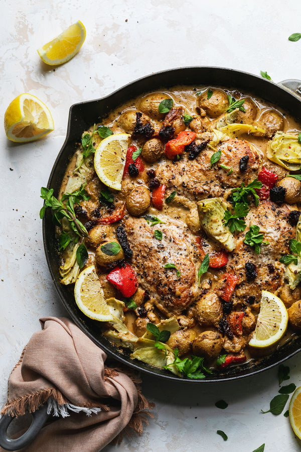 One-Pan Mediterranean Chicken and Potatoes Skillet - Soom Foods