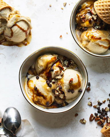 No Churn Tahini Ice Cream with Silan Swirls