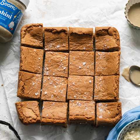 Chewy, caramelly blondies are the perfect potluck dessert. Make an extra batch to keep at home since these blondies will be the first dish eaten. 