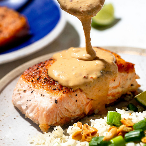 Tahini Thai Glazed Salmon 