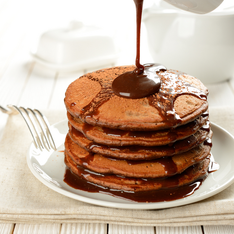 Chocolate Tahini Oat Pancakes