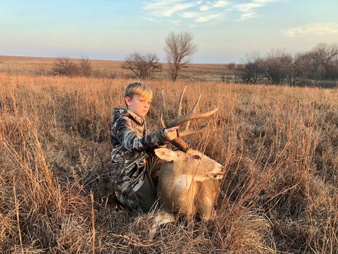 Kid Hunting First Whitetail Buck with Crossbow