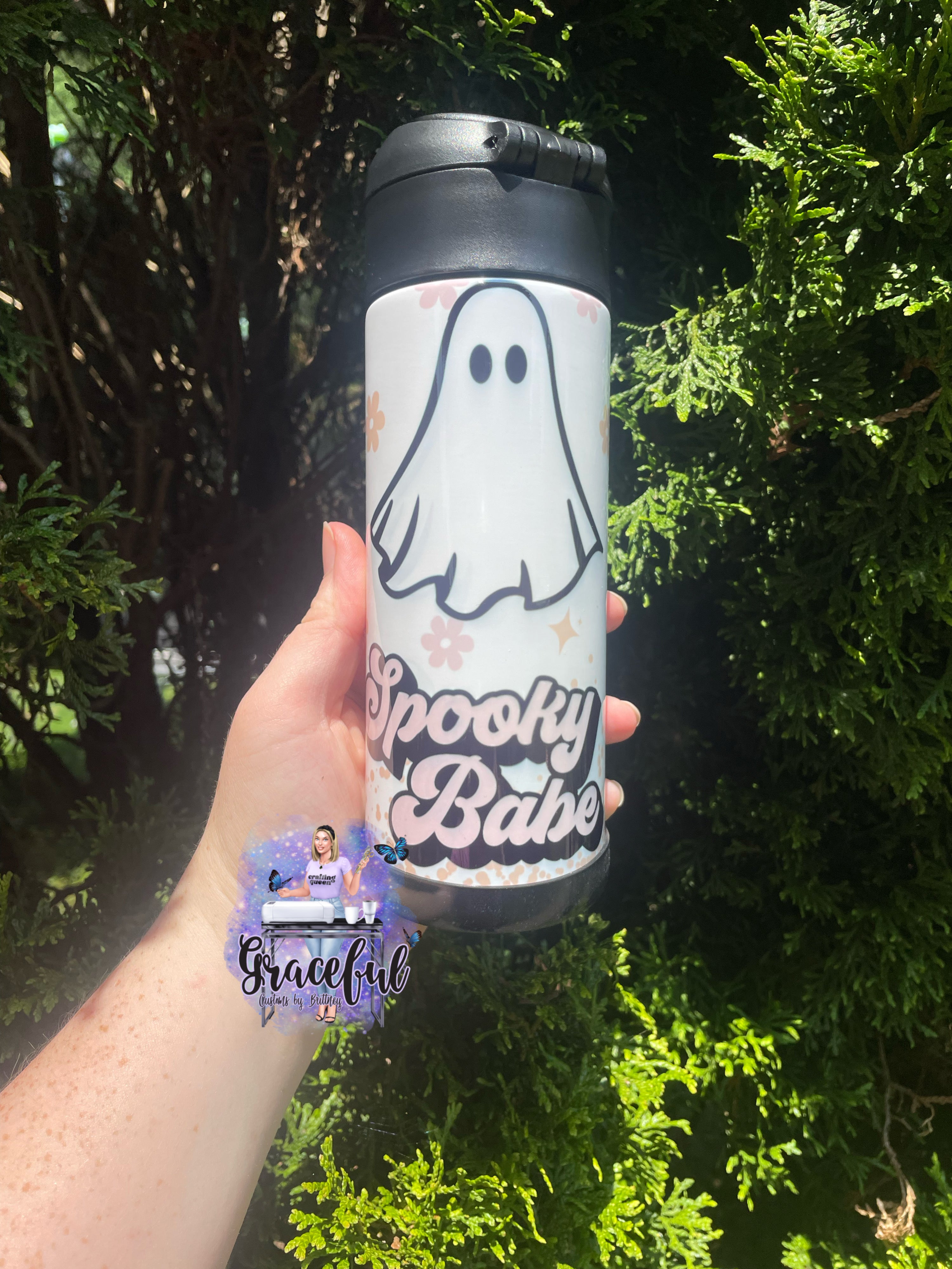 12oz flip top Spooky Babe