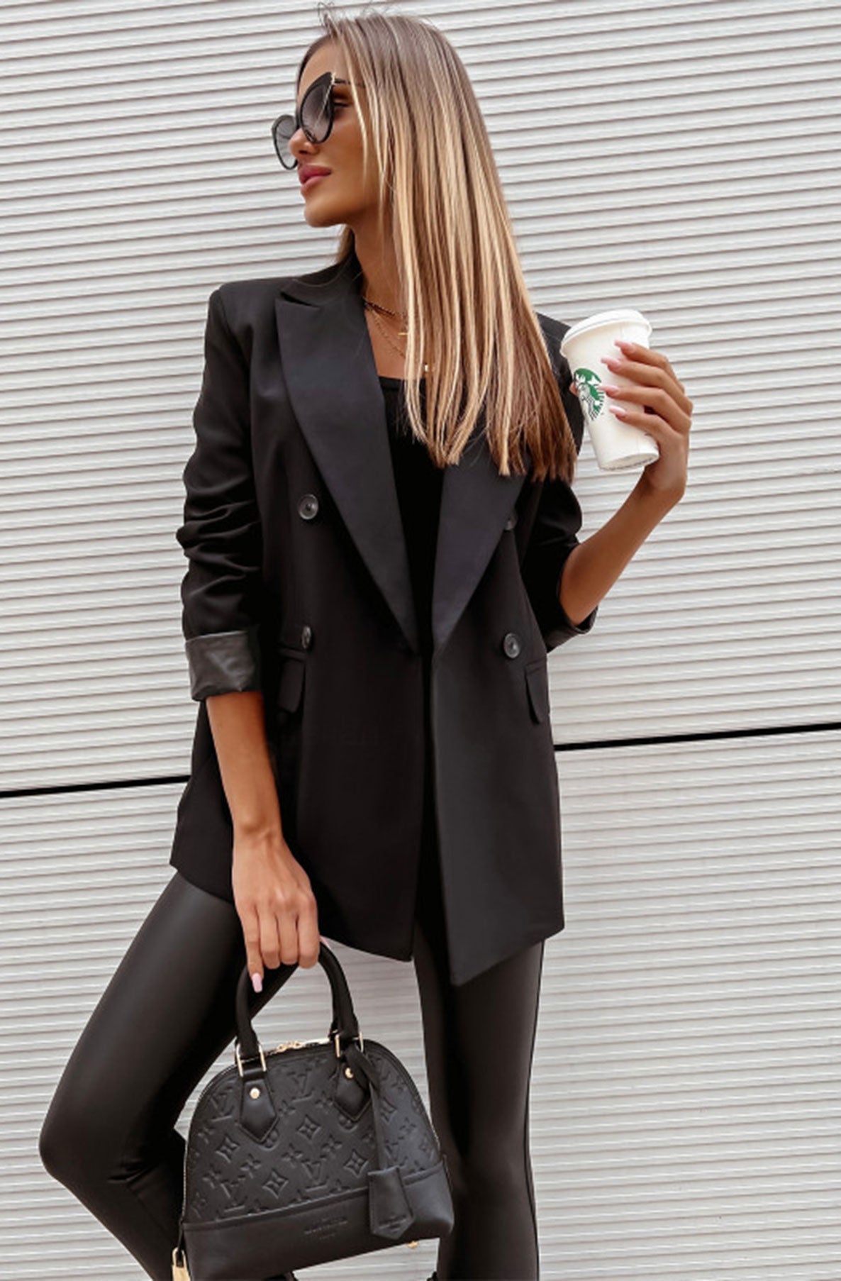 Myla Oversized Faux Leather Blazer Jacket-Black – Lush Label Fashion