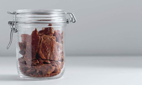 Beef Jerky stored in an airtight container