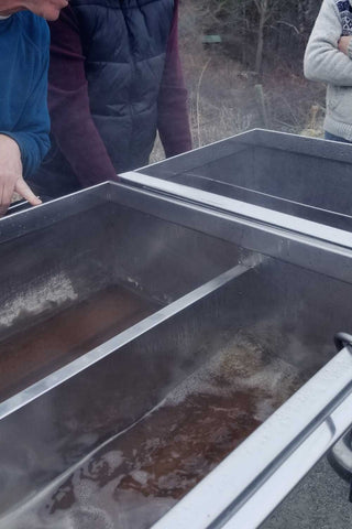 Using the maple syrup evaporator pan supplies