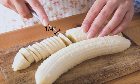 How thick to slice bananas to dehydrate