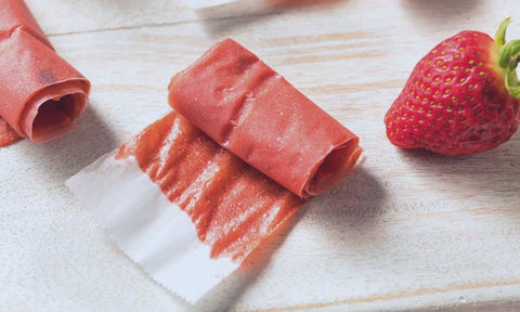 Strawberry fruit leather roll ups