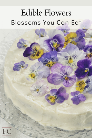 Edible Pansies on a Cake