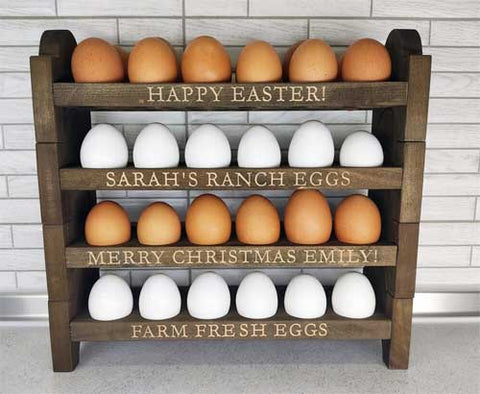 Wooden Egg Display Basket