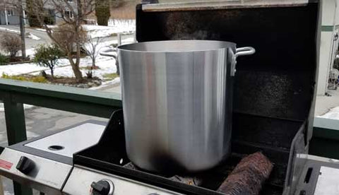 Boil down syrup from trees