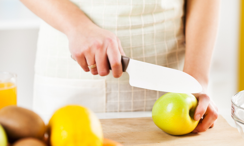 Paring knife to cut apple slices