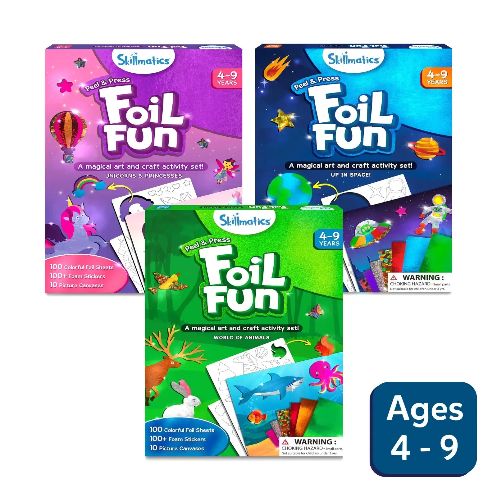 Skillmatics Foil Fun Holiday Magic, Animals Theme Bundle, Art & Craft Kits,  DIY Activities for Kids