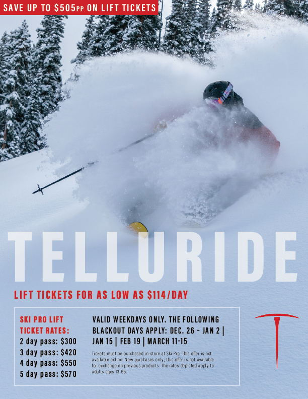 Telluride X Ski Pro Lift Tickets — Ski Pro AZ