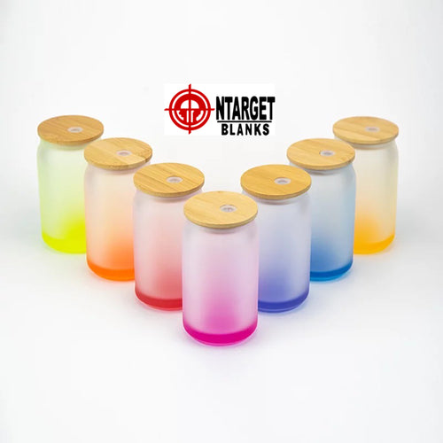 18 oz Gradient Color Sublimation Glass Tumblers – Rags4Wags