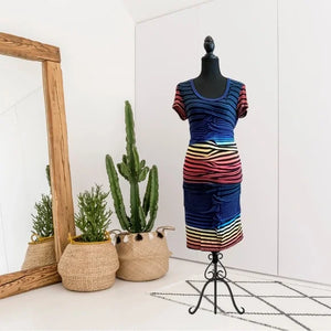 Rainbow Striped Sheath Dress - Greenhaven Mercantile