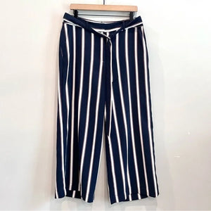 Striped Belted Wide Leg Pants - Greenhaven Mercantile