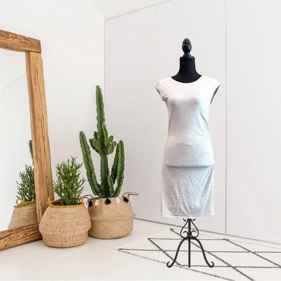 Striped Cap Sleeve Tee Dress