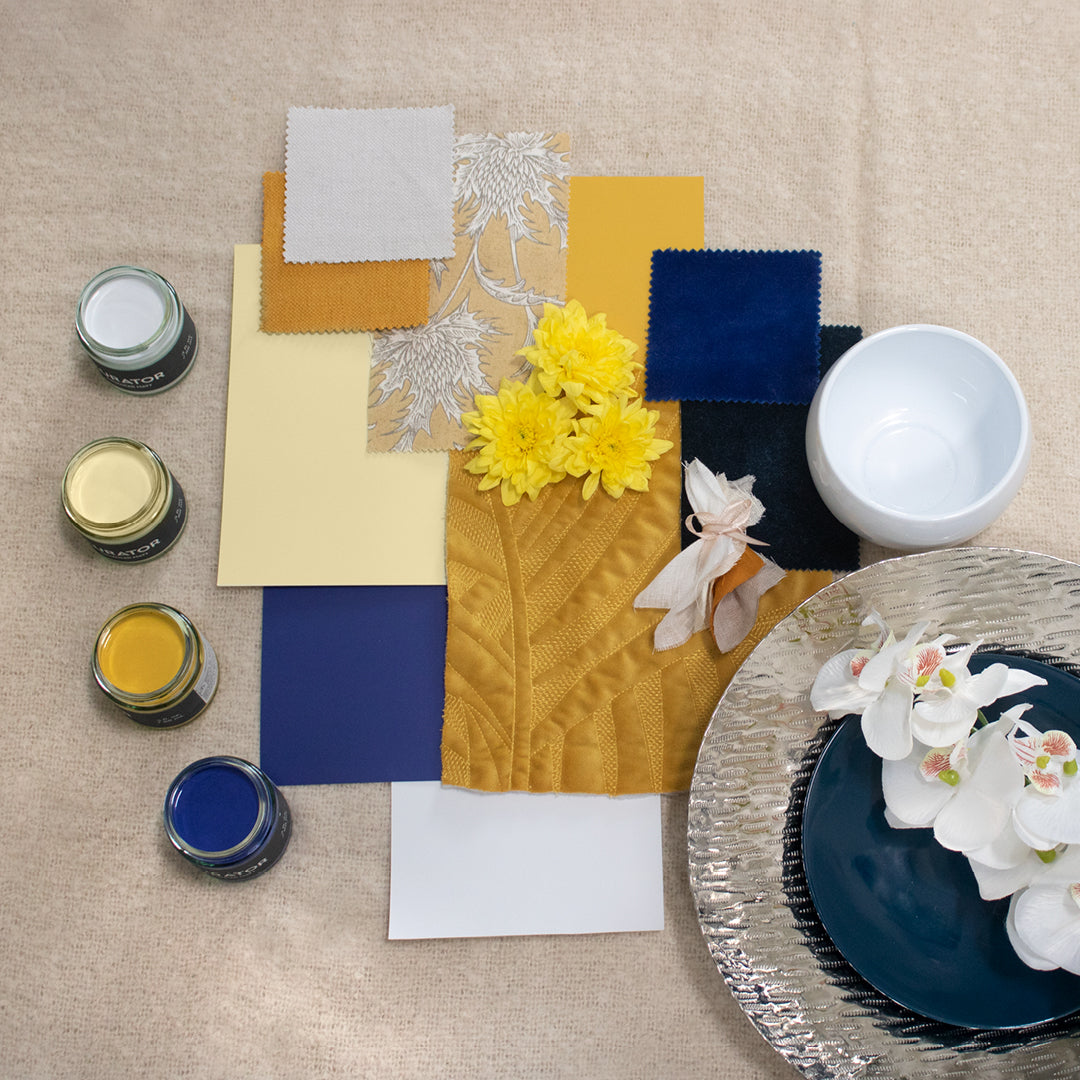 Curator inspirational flatlay colour scheme