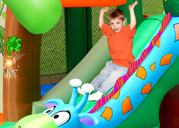 Long bounce house slide