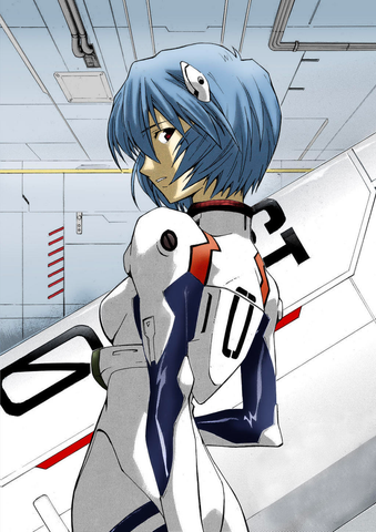 Rei Ayanami is a fictional character known for her iconic blue hair.