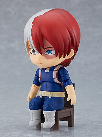 Good Smile's Shoto Todoroki Nendoroid figure embodies his icy coolness and fiery spirit, with movable features.