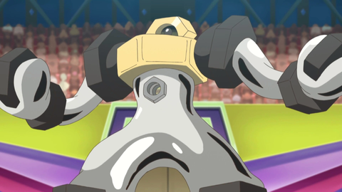 Though small alone, Meltan can combine to form the powerful steel giant