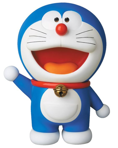 Lovely robot cat Doraemon with a magic bag