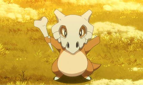 Cubone wears her deceased mother's skull to remember her forever