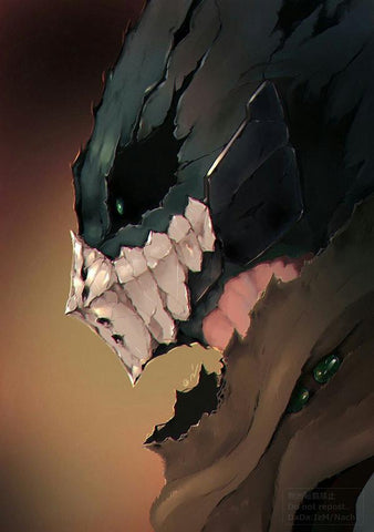 The close-up of Dark Deku's side face