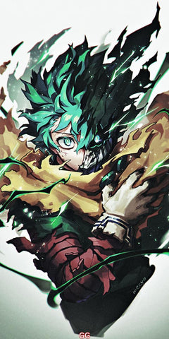 Dark Deku in his half-transformation