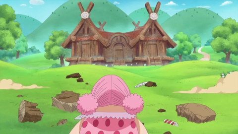 Big Mom is sitting alone after the tea party incident