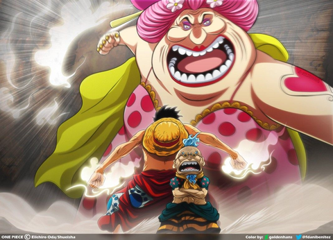 The fight between Luffy and Big Mom