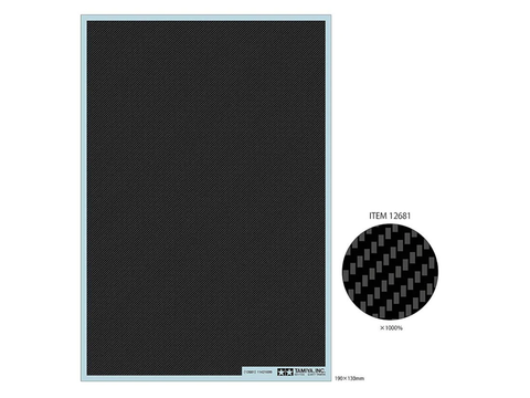 Unlock a new dimension of authenticity in your models with the TAMIYA 12681 Carbon Pattern Decal Set Twill Weave/Fine.