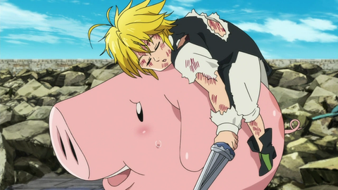 Hawk, a lovable character in "The Seven Deadly Sins," is a talking pig with a brave and loyal heart