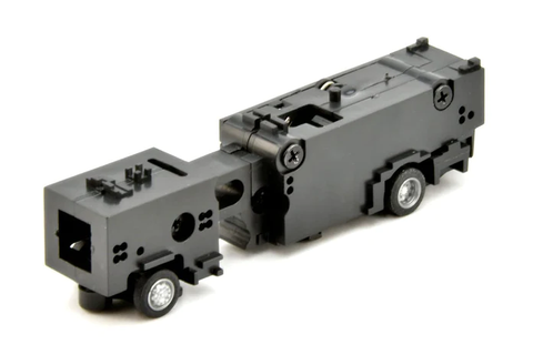 Innovative motorized chassis for N Scale moving bus system, compatible and efficient.