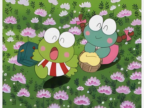 Keroppi and his girl friend