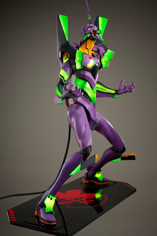 Giant Evangelion statue with stunning LED details