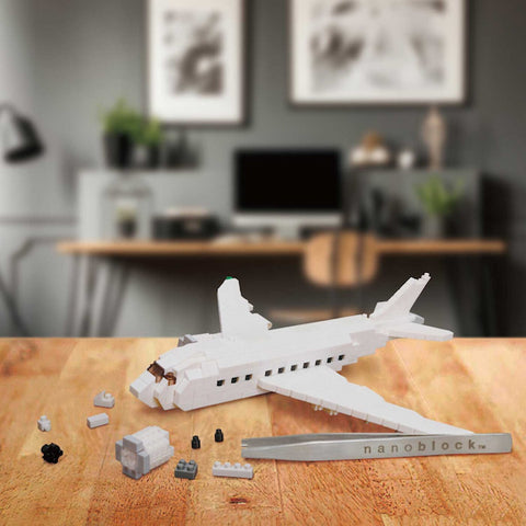 A white airplane from Nanoblock set