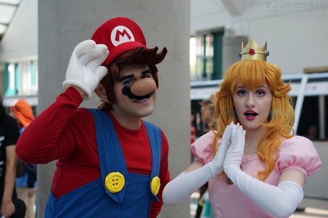 People cosplay Mario on Mario'Day